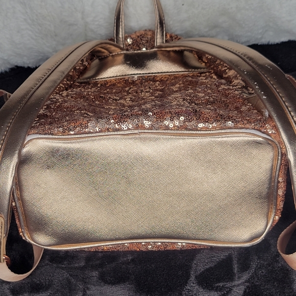 Loungefly rose gold mini backpack with ears - Picture 4 of 5